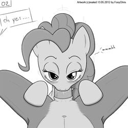 anthro earth_pony equine fellatio female feral foxychris friendship_is_magic fur interspecies male male_pov mammal monochrome my_little_pony nude oral penis pinkie_pie_(mlp) pony pov straight unseen_male_face