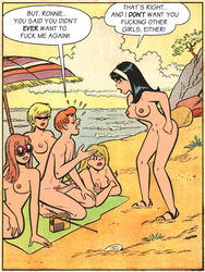 4girls archie_andrews archie_comics beach breasts cactus34 casual female human male multiple_girls nude nudist orgy pale_skin penis puberty pubic_hair public pussy veronica_lodge