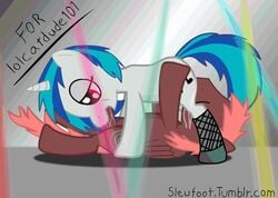 animal animated equine female friendship_is_magic male my_little_pony pegasus sleufeet straight_hair unicorn vinyl_scratch_(mlp)