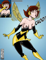 1girls avengers breasts female janet_van_dyne karmagik marvel marvel_comics nipples sneeze solo the_avengers:_earth's_mightiest_heroes wardrobe_malfunction wasp_(earth's_mightiest_heroes) wasp_(marvel)