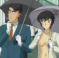 1girls breasts detective_conan female human male miwako_sato ninzaburo_shiratori nipples tagme