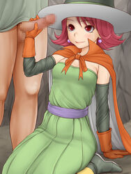 blush censored clothing dragon_quest dragon_quest_iii dress handjob mage_(dq3) small_breasts tagme tanabe_tabeta