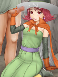 blush censored clothing cum dragon_quest dragon_quest_iii dress handjob mage_(dq3) small_breasts tagme tanabe_tabeta