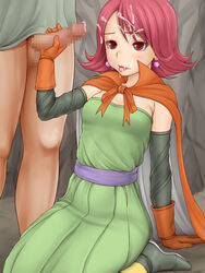 blush censored clothing cum dragon_quest dragon_quest_iii dress handjob mage_(dq3) small_breasts tagme tanabe_tabeta