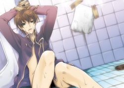 arms_up bottomless code_geass empty_eyes imminent_rape public_use restrained suzaku_kururugi wrists_bound yaoi