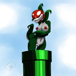 breasts female mario_(series) nintendo nipples piranha_plant tagme the_furfather warp_pipe