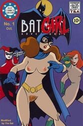 3girls alias_the_rat batgirl batman:_the_animated_series batman_(series) bodysuit breasts comic_cover dc_comics dcau edit female female_only harley_quinn harley_quinn_(classic) human multiple_females multiple_girls naked_female nipples poison_ivy poison_ivy_(dcau) pubic_hair yuri