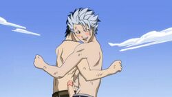 2boys fairy_tail gray_fullbuster hug lyon_vastia male multiple_males yaoi