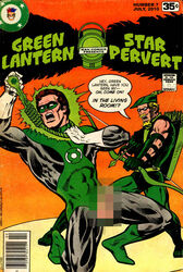 2boys arrow beard blonde_hair bow brown_hair censored censored_penis comic_book_cover dc erection facial_hair green_arrow green_lantern hal_jordan imminent_suicide male mosaic_censoring mouth_open mustache noose oliver_queen penis_out pointless_censoring power_ring quiver superhero superhero_costume tagme