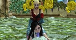 3d alice_(madness_returns) alice_in_wonderland alice_liddell alice_madness_returns american_mcgee's_alice batman:_arkham_city batman_(series) dc dc_comics dudehentai female harley_quinn harley_quinn_(arkham) harley_quinn_(arkham_city) xnalara