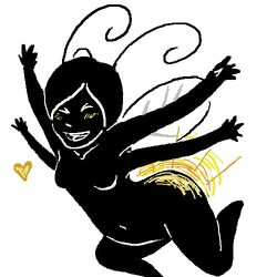 1girls antennae ass black_hair black_skin blush breasts closed_eyes firefly glowing heart homestuck ms_paint_adventures multi_arm multi_limb naked no_nipples open_mouth serenity_(homestuck) short_hair solo white_background wings