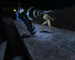 1boy 1girls 3d ass black_hair breasts clothed clothed_male_nude_female female grey_hair large_breasts long_hair male milf mortal_kombat mortal_kombat_(2011) navel nipples nude nude_female nude_filter screaming screencap sindel standing sub-zero toes