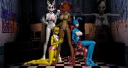 2015 3d animatronic anthro avian bear bird canine chicken clothing female five_nights_at_freddy's five_nights_at_freddy's_2 fox foxy_(fnaf) freddy_(fnaf) frederika_(fnaf) group hair lagomorph machine mammal mangle_(fnaf) marionette_(fnaf) nude panties puppet_(fnaf) pussy rabbit robot rule_63 snowthewinterkitsune source_filmmaker toy_bonnie_(fnaf) toy_chica_(fnaf) toy_freddy_(fnaf) underwear video_games