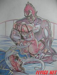 1boy bondage darkstalkers expecting_everyday felicia_(darkstalkers) gore small_breasts tagme