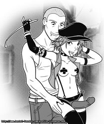 ben_10 duo female gwen_tennyson human linno male medium_breasts monochrome straight strap-on tagme