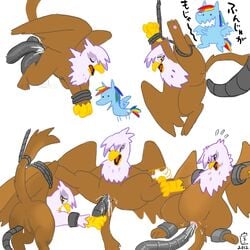 avian female friendship_is_magic gilda gilda_(mlp) gryphon my_little_pony rainbow_dash_(mlp) straight_hair tagme tentacle