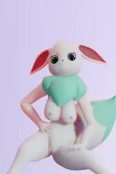 1girls 3d animated anthro areolae asshole boobs breasts eevee female female_only fur furry low_res lowres mp4 nipples no_sound pokemon pokemon_(species) pussy rainbow_eyes tagme tits vagina video white_fur