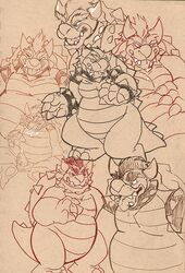 bowser gingerbeer koopa male_only mario_(series) nintendo shell sketch spiky_shell tagme