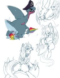 crossover friendship_is_magic gabite my_little_pony pokemon purplekecleon rainbow_dash_(mlp) sketch smooth_skin