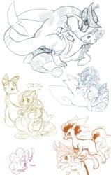 ampharos applejack_(mlp) crossover fluttershy_(mlp) friendship_is_magic garchomp my_little_pony nintendo pinkie_pie_(mlp) pokemon pokemon_(species) ponyta purplekecleon rarity_(mlp) sketch smooth_skin source_request togekiss year_request