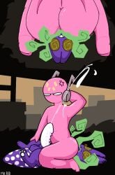 antennae_(anatomy) anthro ass balls big_balls big_butt big_penis bodily_fluids cross-popping_vein cum cumshot duo ejaculation erection excessive_cum excessive_genital_fluids facesitting fart fart_cloud fart_fetish fart_sniffing farting_on_another farting_on_face featureless_chest five_pebbles_(rain_world) genital_fluids genitals hand_behind_head hand_on_leg hands-free high_pressure_cumshot huge_butt huge_cock humanoid iterator_(rain_world) machine male male/male markings mister_redintong on_top pawpads paws penis pink_body rain_world rear_view roaring_knight_pareidolia robot sitting_on_another sniffing spearmaster_(rain_world) spiked_penis spikes spikes_(anatomy) spiral spiral_eyes spontaneous_ejaculation spots spotted_markings spotted_tail tail tail_markings tears videocult