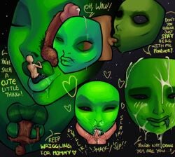 alien_x balls ben_10 bodily_fluids body_hair bukkake celestialsapien cosmic_being cum dark-skinned_male doting drooling face_only fellatio female genital_fluids genitals gentle_femdom gentle_giant green_body green_skin group hairy_balls human humanoid in_mouth lips mammal md34 messy oral penile saliva serena_(ben_10) sex size_difference sucking vore