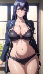 ai_generated anime_girl arisato_yu asian big_ass big_breasts female_only highschool_of_the_dead panties saeko_busujima