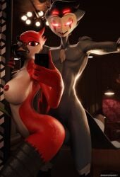 3d_(artwork) absurd_res anthro ass avian balls beak bird blue_body blue_feathers bodily_fluids breasts cartoon_network cellphone darkflash23 demon digital_media_(artwork) duo electronics feathers female genitals glowing glowing_eyes helluva_boss hi_res holding_object holding_phone looking_at_viewer male male/female margaret_smith_(regular_show) multi_eye multicolored_body nipples nude one_eye_closed open_mouth owl owl_demon penetration penis phone red_body red_eyes regular_show selfie sex smartphone smile stolas_(helluva_boss) sweat tail tail_feathers white_body white_feathers