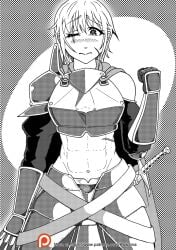 armor armored_female bikini_armor cornelia_leo female_knight fit_female ima_made_ichido_mo_onna_atsukaisareta_koto_ga_nai_jokishi_wo_onna_atsukai_suru knight kowaina.scary leo_cornelia manga manga_girl scars sword