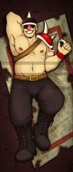 buzzo_(lisa) chubby_male dakimakura lisa_(series) lisa_the_painful masochistfox pinup shirtless solo_male