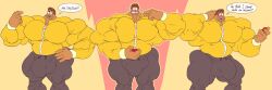 balls bara big_bulge big_muscles blush boy_girl_dog_cat_mouse_cheese bulge clothing flaccid fully_clothed human male male_only max_(boy_girl_dog_cat_mouse_cheese) muscles muscular penis phone remert solo solo_male speech_bubble