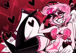 angel angel_wings ass bra eyelashes eyes fan_made female hazbin_hotel hazbin_oc i_love_women laced_panties oc pussy thighhighs thighs tights wings