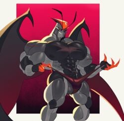 bara dymitr3 embarrassed embarrassed_expression muscular muscular_male non-human non-human_head non-human_only original_character underwear underwear_only