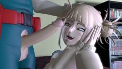 1boy 1girls 3d big_penis blonde_hair blush blush_lines boku_no_hero_academia double_bun female hand_on_head hero hero_on_villain hero_outfit_(mha) himiko_toga huge_cock huge_penis imminent_blowjob imminent_fellatio imminent_oral izuku_midoriya izuku_midoriya_(hero_outfit) large_penis locopo long_penis looking_at_penis male male/female messy_hair midoriya_izuku midoriya_izuku_(hero_outfit) my_hero_academia penis toga_himiko villian yellow_eyes