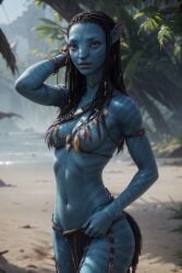 1girls ai_generated alien angel_light angel_light_(artist) avatar avatar:_the_way_of_water black_hair blue_skin disney na'vi neytiri