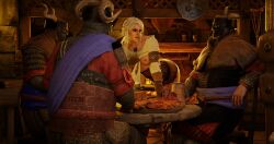 3boys 3d anus ass blendguardian ciri clothing female light-skinned_female light-skinned_male male provocative pussy scar the_witcher_(series) the_witcher_3:_wild_hunt white_hair