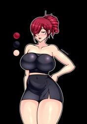 1girls alternate_costume alternate_hairstyle better_version_at_source big_breasts breasts breasts_bigger_than_head dress female female_only huge_breasts karfound large_breasts lowres megami_tensei mitsuru_kirijo persona persona_3 red_hair thick_thighs thumbnail