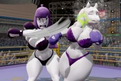 2girls 3d anthro arena big_breasts big_thighs boxing boxing_gloves boxing_match boxing_ring bra breasts catfight crossover duo female female_focus female_only fight fighting fighting_ring furry gloves huge_breasts indoors josugomezofficialnew large_breasts lila_(spooky_month) lingerie long_hair milf milf_vs_milf mother panties punch punching purple_boxing_gloves purple_gloves purple_hair ryona spooky_month thick thick_thighs thighs toriel undertale underwear underwear_only violet_boxing_gloves violet_gloves vs wide_hips