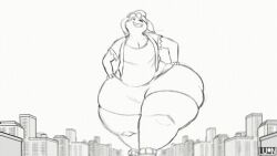 animated anthro ass_bigger_than_body ass_bigger_than_head furry giant_ass gif hyper_ass hyper_butt hyper_thighs kangaroo large_ass large_butt larger_female massive_ass massive_butt roxxie_roo size_difference squashedflat texas_in_trouble_(game) thick_thighs walking walking_towards_viewer