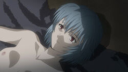 1girls 2007 accurate_art_style anime_screencap blue_hair breasts cap female female_only lying movie naked neon_genesis_evangelion nipples nude nude_female pale_skin rebuild_of_evangelion red_eyes rei_ayanami screencap screenshot serious short_hair small_breasts solo solo_female studio_khara