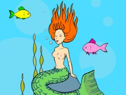 1girls 2ambiguous 2animals 2others accurate_art_style air_bubbles animal completely_nude_female daria dtothep female_humanoid female_only fish floating_hair humanoid long_hair marine merfolk mermaid narrow_waist navel no_humans orange_hair perky_breasts quinn_morgendorffer seaweed skinny_female small_breasts small_nipples solo species_transformation tagme underwater underwater_view