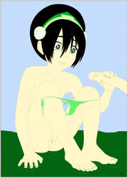 avatar_the_last_airbender clis female handjob human male panties straight straight_hair tagme toph_bei_fong young