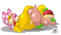 anthro breasts cricket-inc female koopa koopalings mario_(series) nintendo pom_pom_(mario) pussy super_mario_3d_land super_mario_bros. tribadism wendy_o._koopa yuri