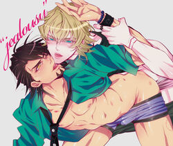 2boys barnaby_brooks_jr. blonde_hair blonde_hair_on_brown_hair blonde_hair_top brown_hair brown_hair_bottom domination gay kotetsu_t._kaburagi light_hair_on_dark_hair male_only tagme tiger_and_bunny wild_tiger yaoi