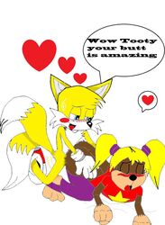 banjo-kazooie bear color crossover cub female fox fur furry furry_tail interspecies kupo male multiple_tails sega sex sonic_(series) tail tails tooty vaginal_penetration young