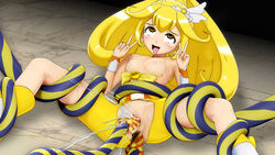 @oz akanbe_(character) censored clothing pretty_cure shorts small_breasts smile_precure tagme tentacle torn_clothes yayoi_kise