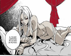 1girls deadman_wonderland female female_only nude pale-skinned_female pale_skin red_eyes scar shiro_(deadman_wonderland) solo white_hair white_skin