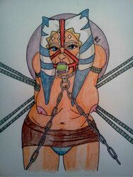 1girls ahsoka_tano ball_gag bondage clone_wars female female_only femsub gag gagged lucasfilm nipples solo star_wars swf123 tagme the_clone_wars:_season_one togruta