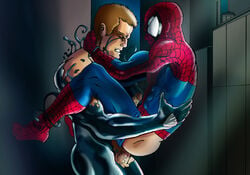 2boys anal gay male male_only marvel sex spider-man spider-man_(series) straight_hair tentacle_on_male venom venom_(marvel) xxx-men yaoi