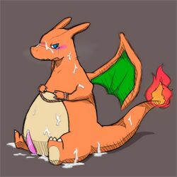 blush bound charizard color cum feral fire male male_only nintendo nude penis pokemon pokemon_(species) sitting solo tagme tail tail_fire